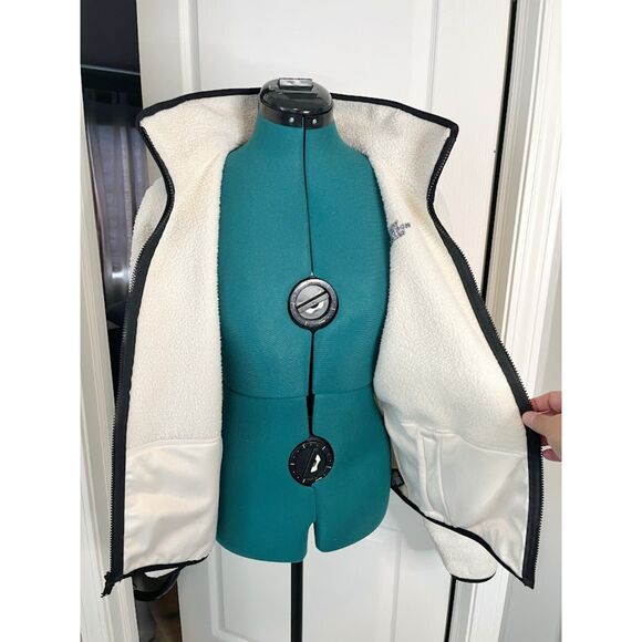 The North Face Fleece Sherpa Full Zip Contrast Trim Collar Pocket Cozy Jacket - Picture 3 of 16